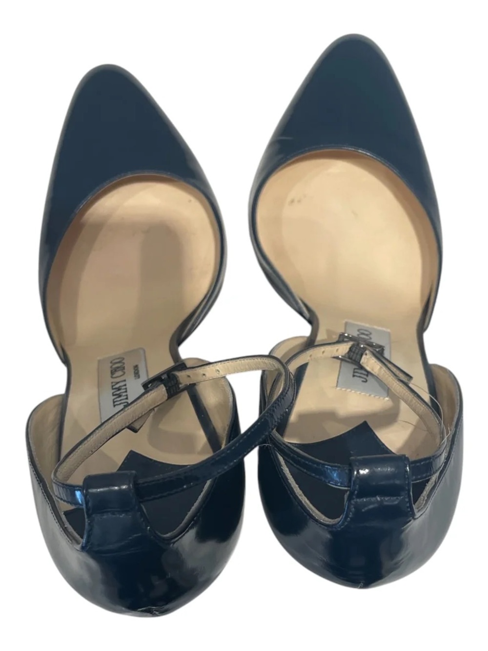 Jimmy Choo Black Patent Leather Slingback Pointed Pumps - Picture 3 of 4